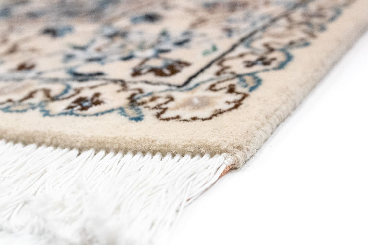 Tapis persan - Nain - Royal - 245 x 155 cm - blanc naturel