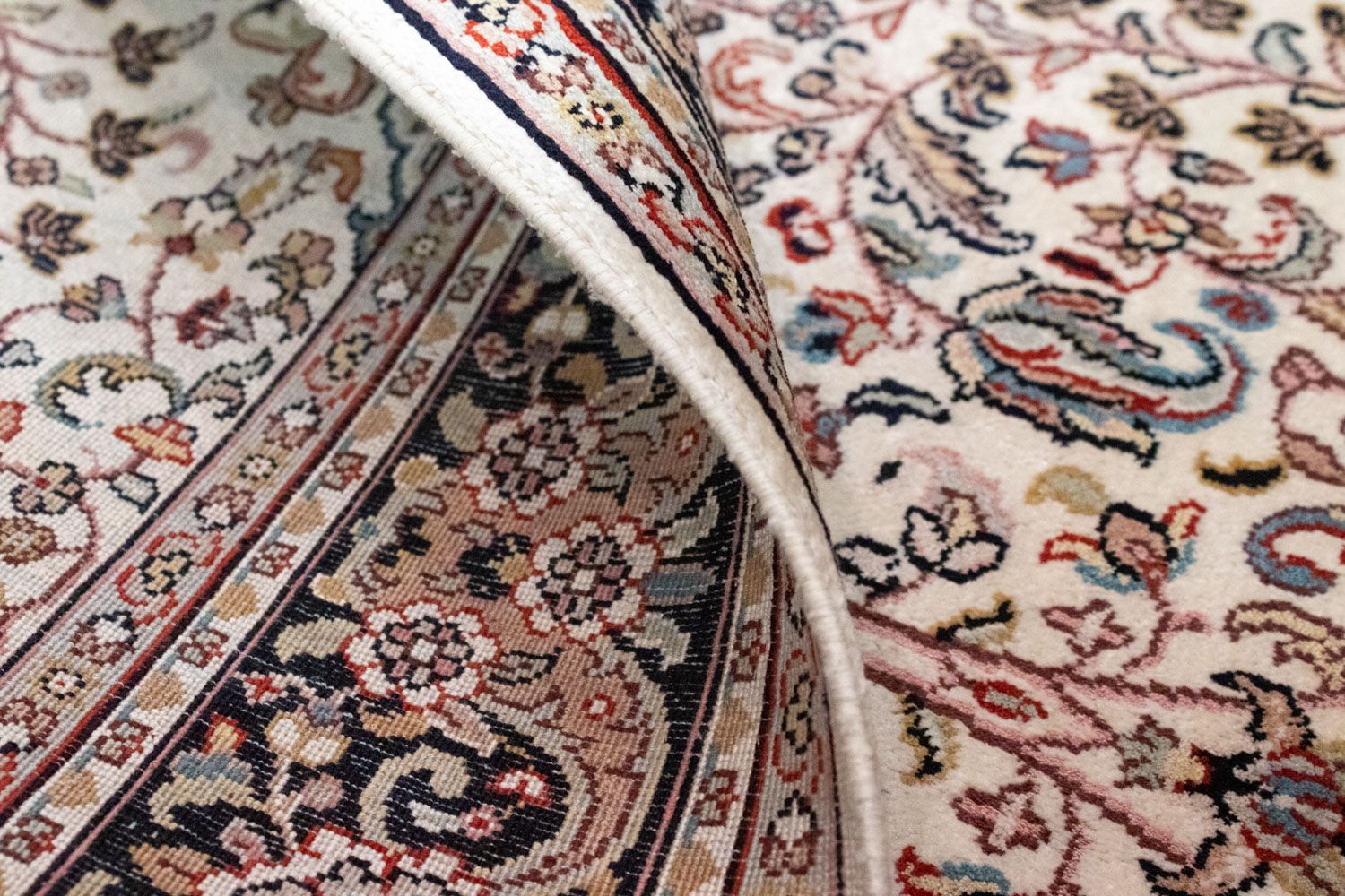 Tapis en soie - Soie du Cachemire - 161 x 93 cm - bleu