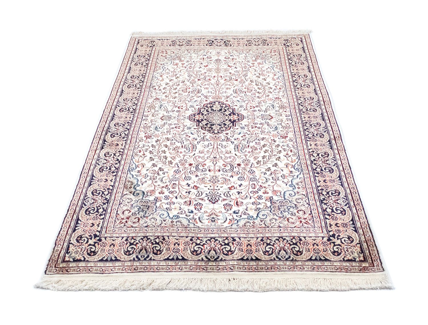 Tapis en soie - Soie du Cachemire - 161 x 93 cm - bleu