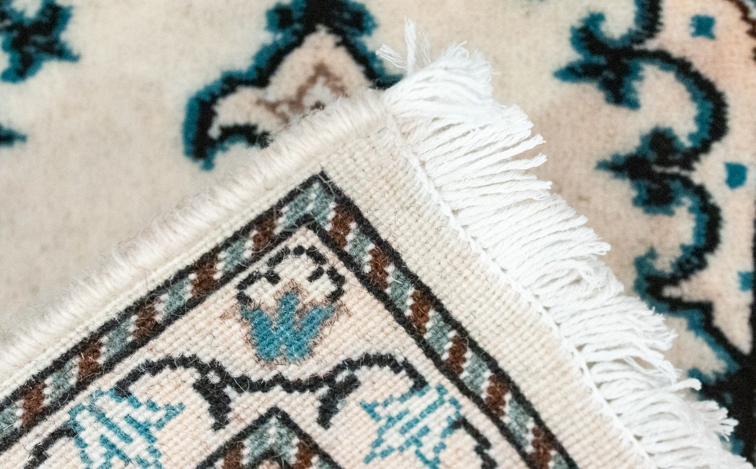 Tapis persan - Nain - 60 x 40 cm - blanc naturel