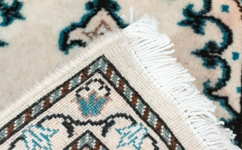 Tapis persan - Nain - 60 x 40 cm - blanc naturel