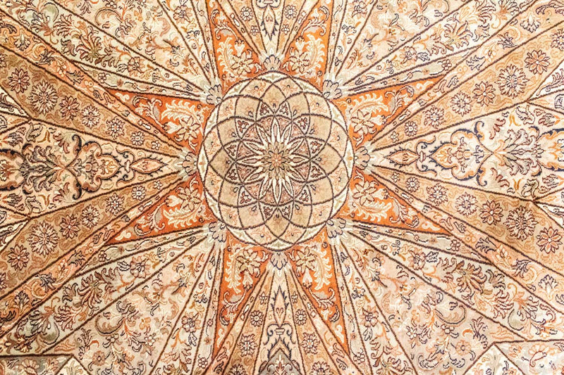 Tapis en soie - Soie du Cachemire - 279 x 185 cm - marron