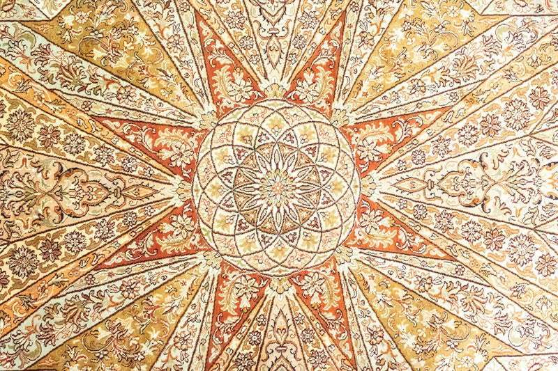 Tapis en soie - Soie du Cachemire - 270 x 185 cm - marron