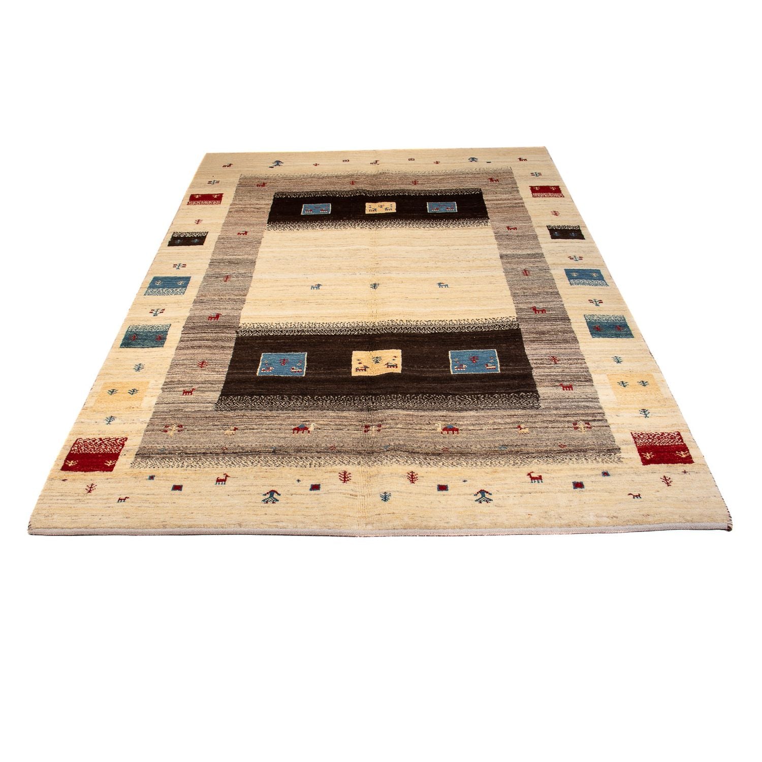 Tapis Gabbeh - Loribaft Persan - 240 x 153 cm - beige