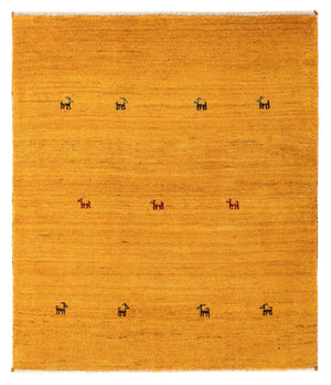 Tapis Gabbeh - Loribaft Persan carré  - 103 x 85 cm - orange