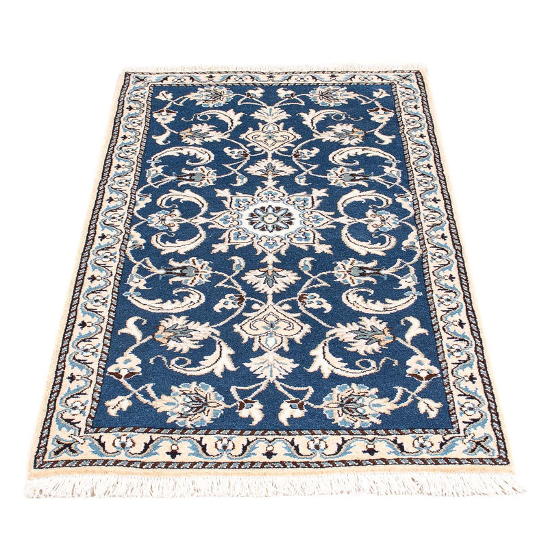 Tapis persan - Nain - 135 x 68 cm - bleu foncé