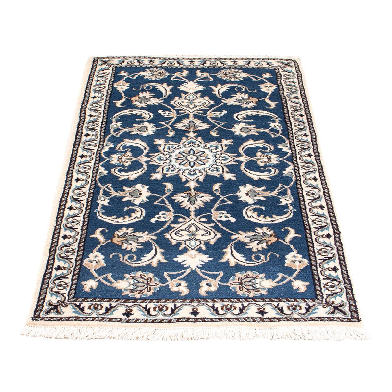 Tapis persan - Nain - 139 x 68 cm - bleu foncé