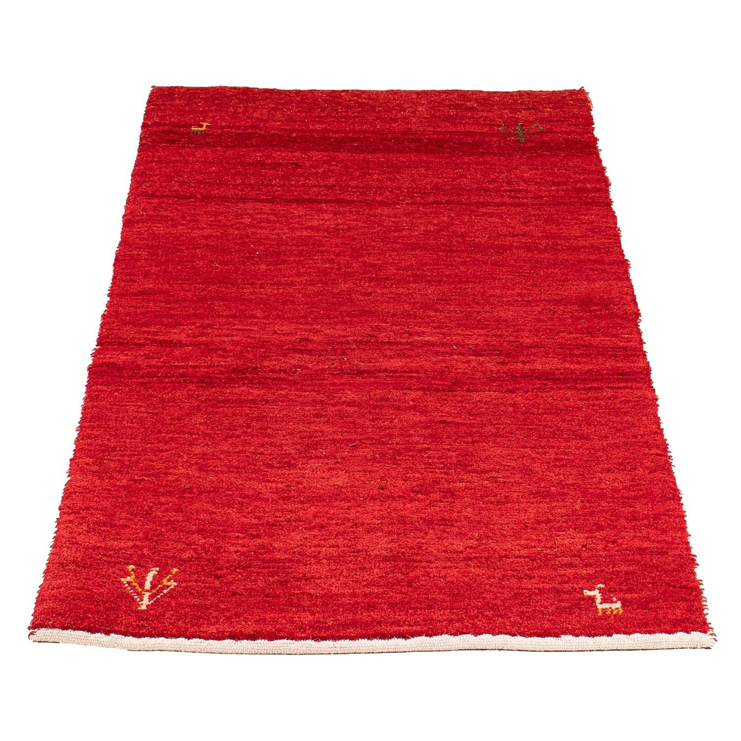 Tapis Gabbeh - Loribaft Persan - 134 x 68 cm - rouge foncé
