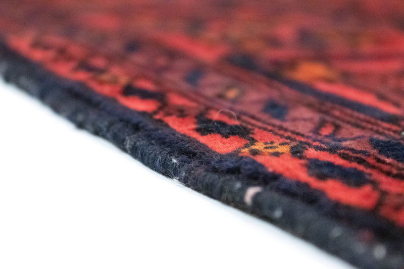 Tapis de couloir Tapis afghan - Kunduz - 213 x 102 cm - rouge