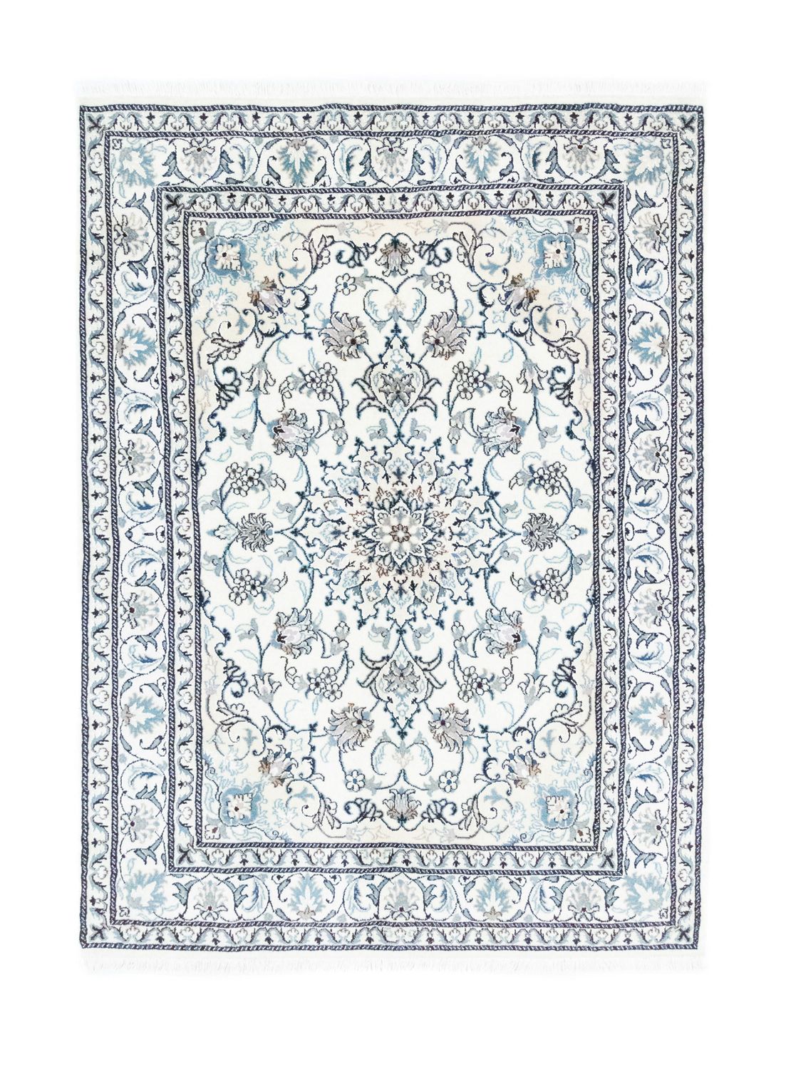 Tapis persan - Nain - 200 x 144 cm - blanc naturel