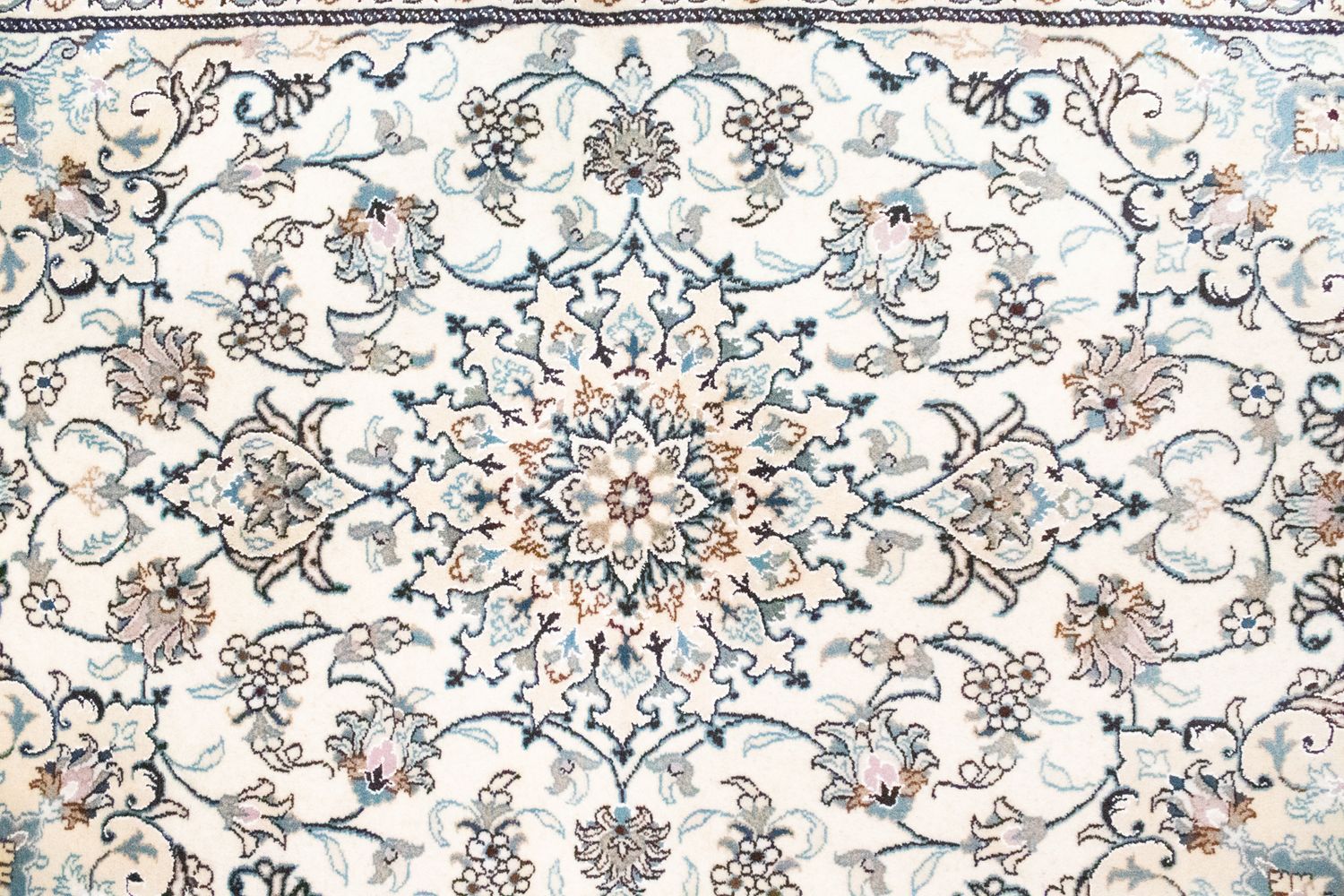 Tapis persan - Nain - 200 x 144 cm - blanc naturel