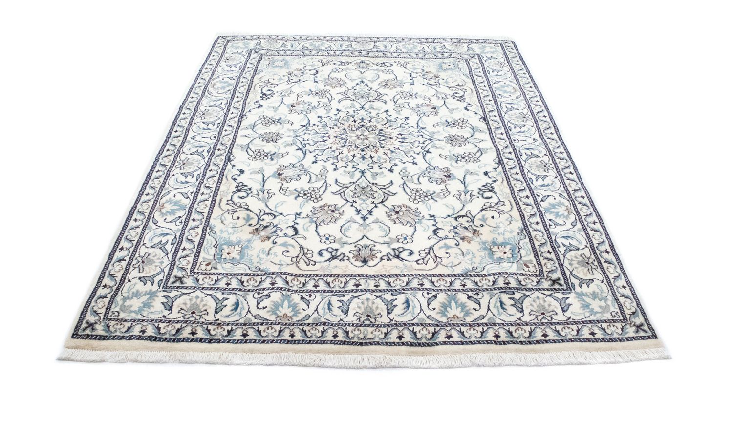 Tapis persan - Nain - 200 x 144 cm - blanc naturel