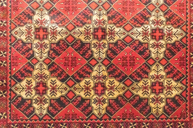 Tapis afghan - 202 x 152 cm - rouge
