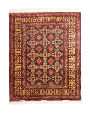 Tapis afghan - 195 x 153 cm - marron