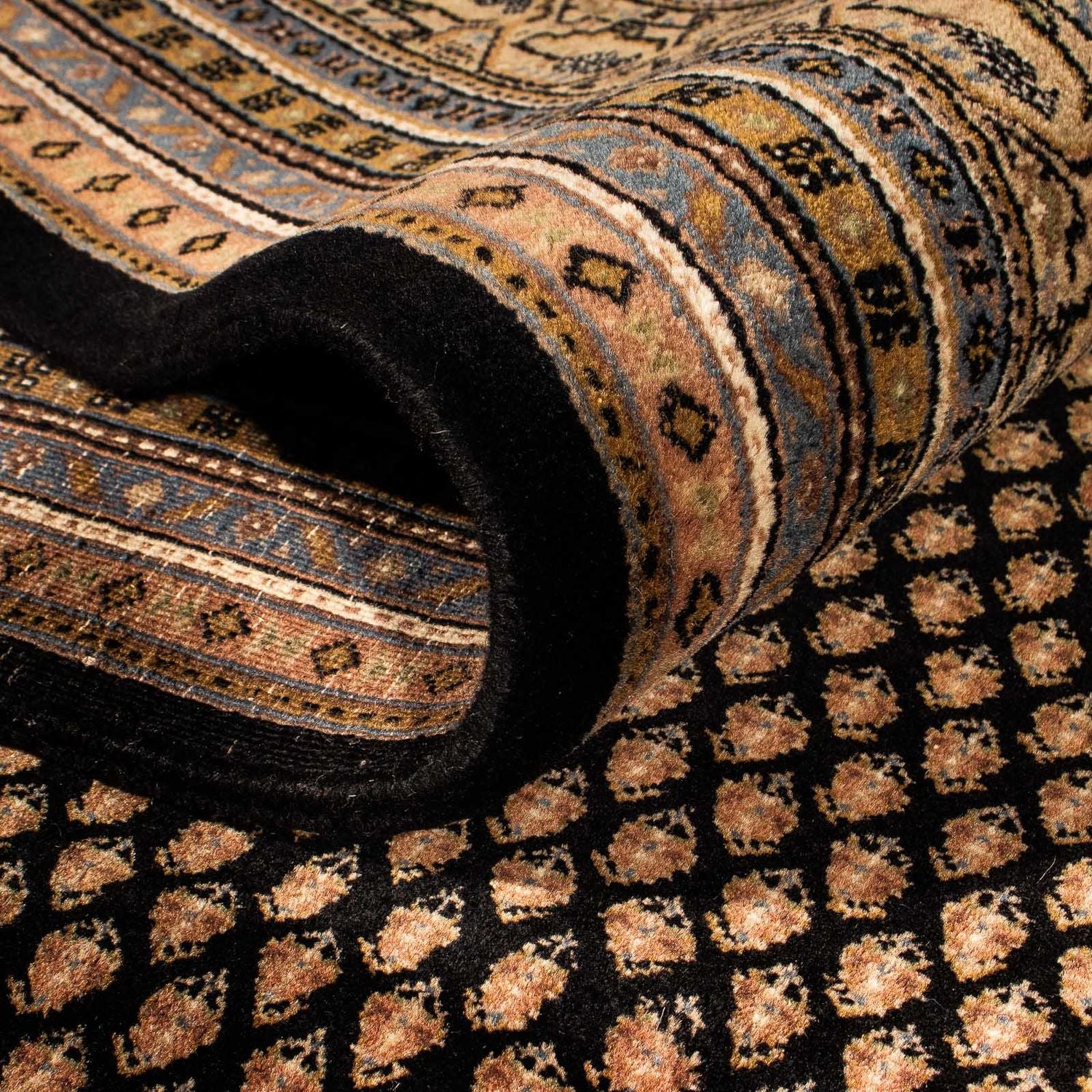 Tapis oriental - Mir - Indus - 296 x 250 cm - bleu foncé