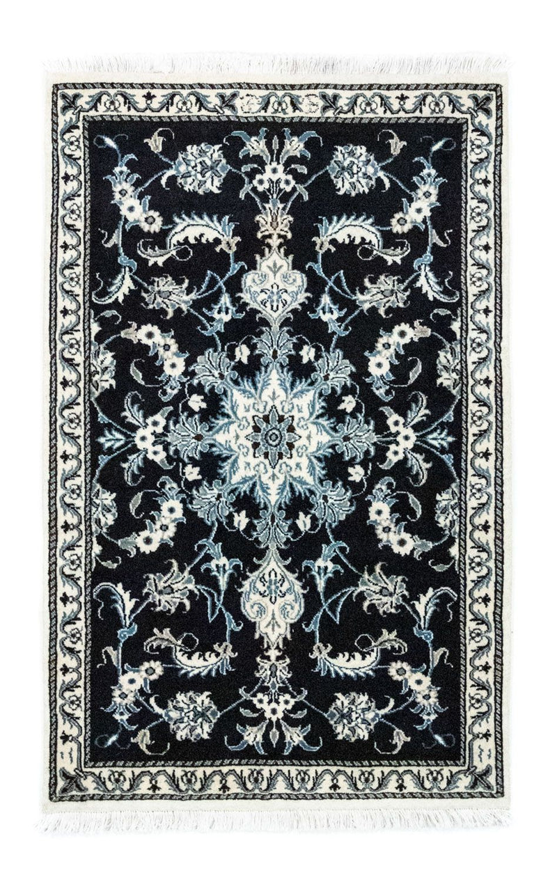 Tapis persan - Nain - 136 x 90 cm - bleu foncé