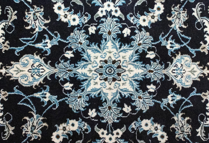 Tapis persan - Nain - 136 x 90 cm - bleu foncé