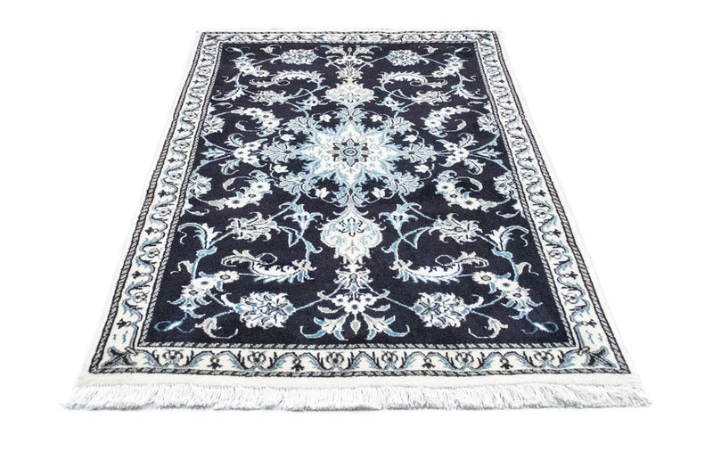 Tapis persan - Nain - 136 x 90 cm - bleu foncé