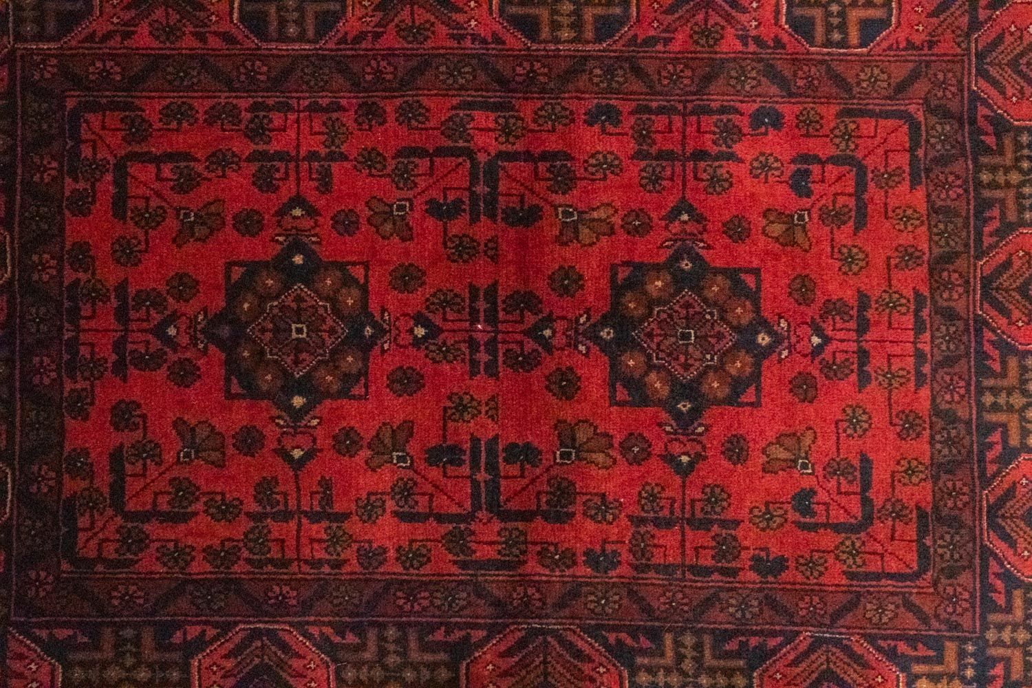 Tapis afghan - Kunduz - 149 x 103 cm - rouge