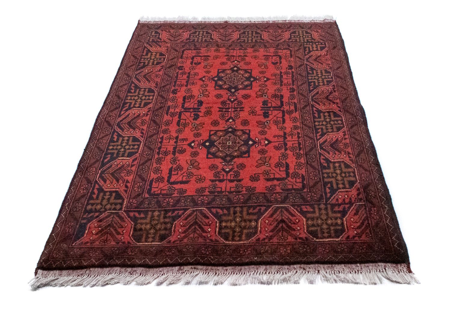 Tapis afghan - Kunduz - 149 x 103 cm - rouge