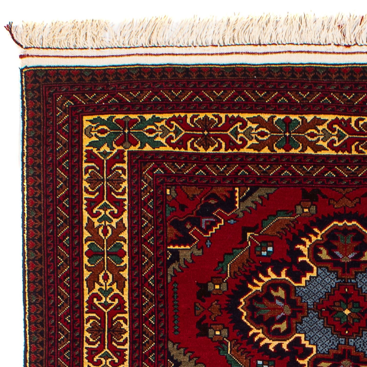 Tapis afghan - 145 x 93 cm - rouge foncé