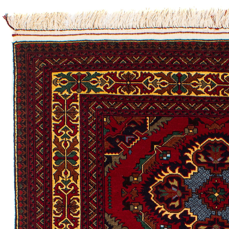 Tapis afghan - 145 x 93 cm - rouge foncé