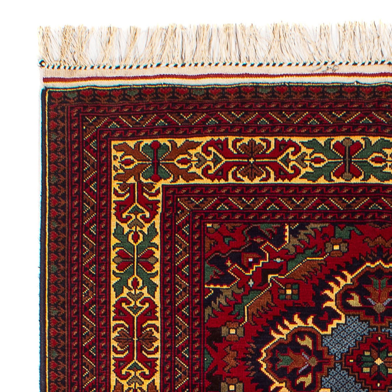 Tapis afghan - 145 x 93 cm - rouge foncé