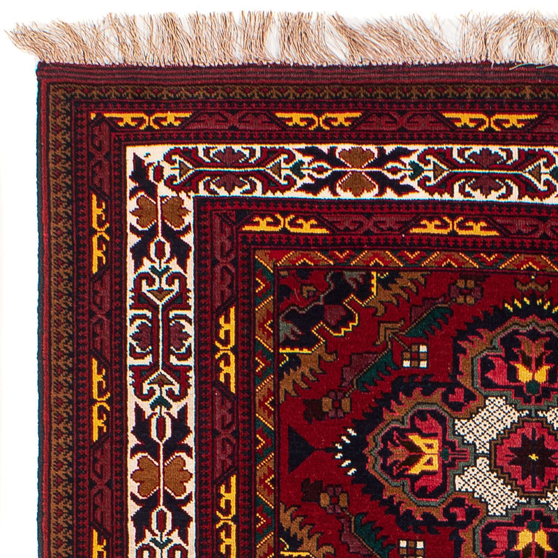 Tapis afghan - 145 x 93 cm - rouge foncé