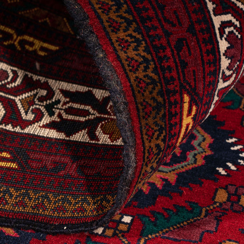 Tapis afghan - 145 x 93 cm - rouge foncé