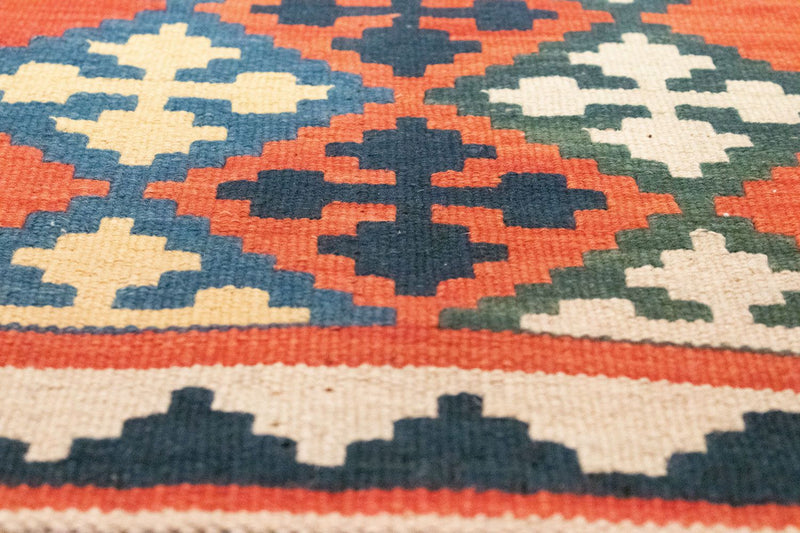 Tapis de couloir Tapis Kelim - Oriental - 195 x 63 cm - orange