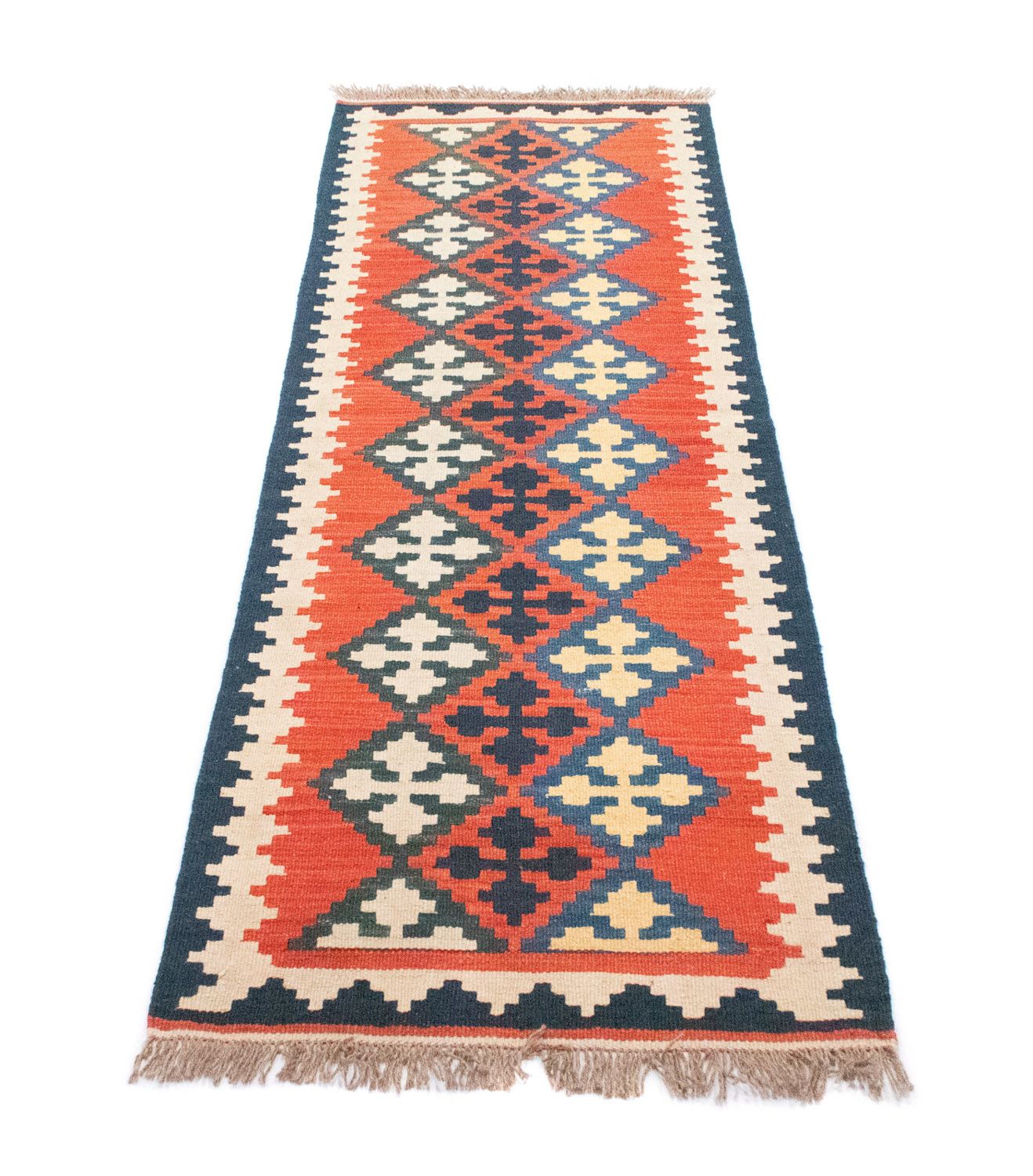 Tapis de couloir Tapis Kelim - Oriental - 195 x 63 cm - orange