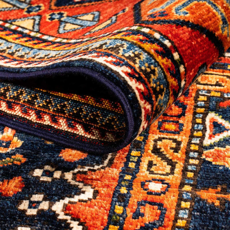 Tapis afghan - 244 x 170 cm - bleu foncé