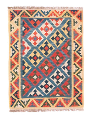 Tapis Kelim - Oriental - 168 x 128 cm - bleu