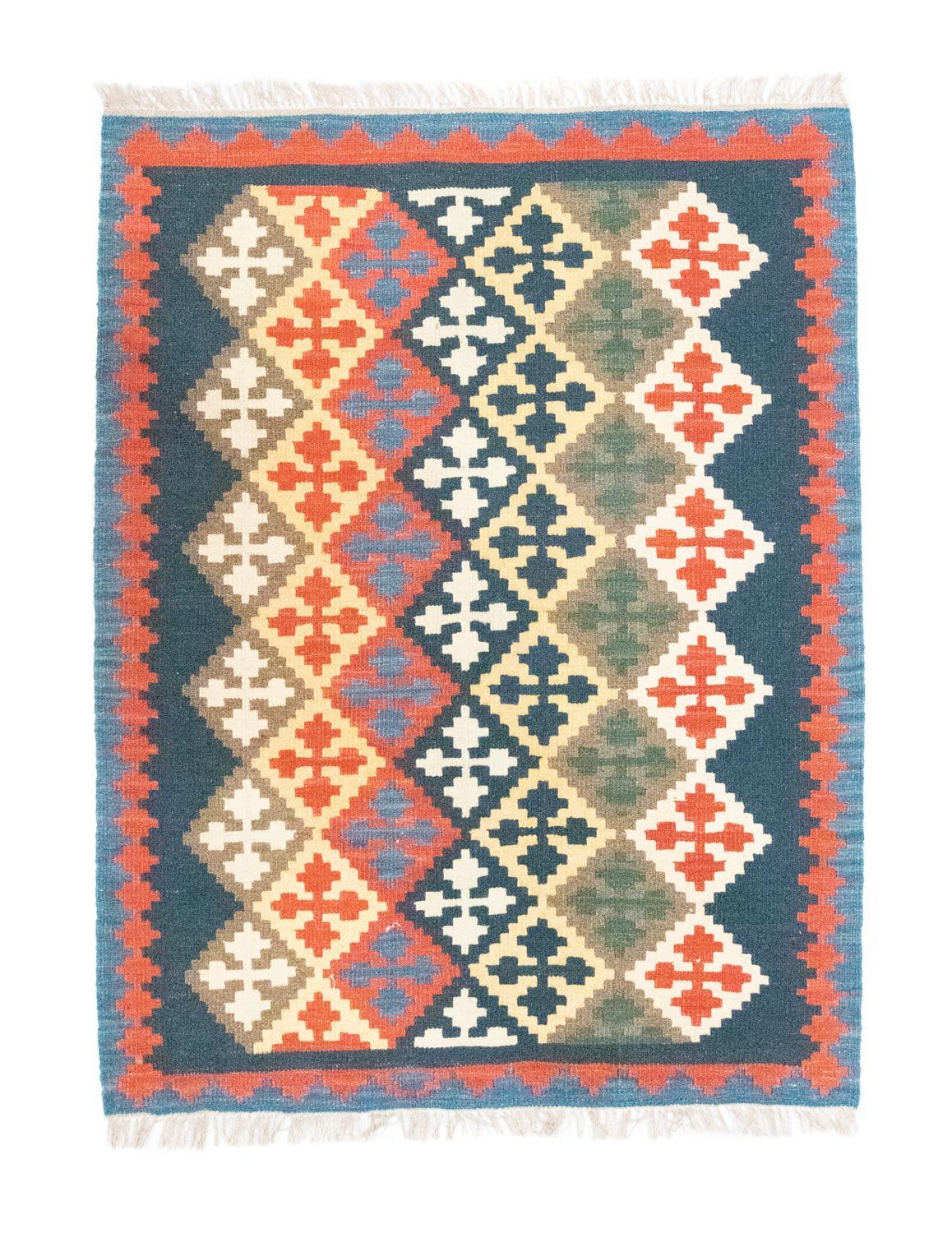 Tapis Kelim - Oriental - 144 x 110 cm - bleu