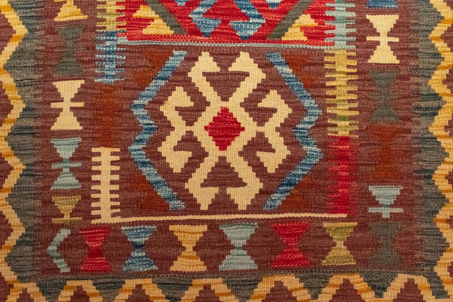 Tapis Kelim - Oriental - 125 x 86 cm - marron