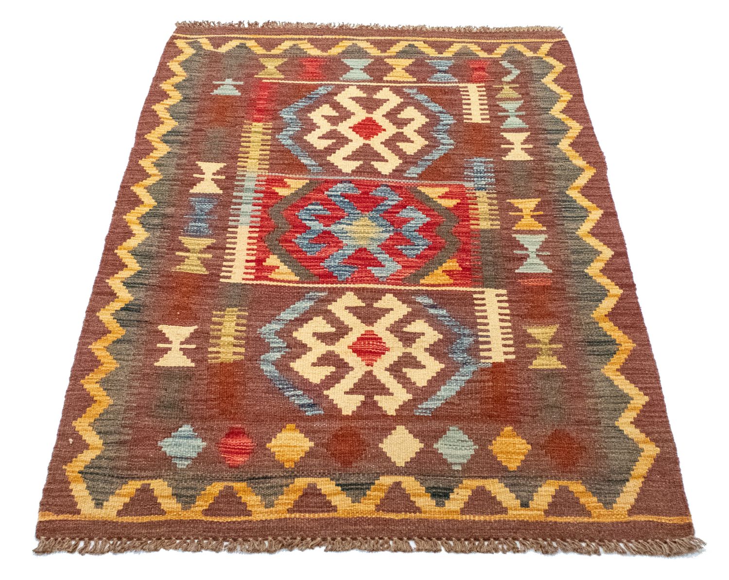 Tapis Kelim - Oriental - 125 x 86 cm - marron
