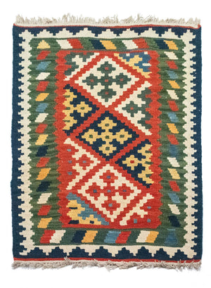 Tapis Kelim - Oriental - 120 x 80 cm - vert
