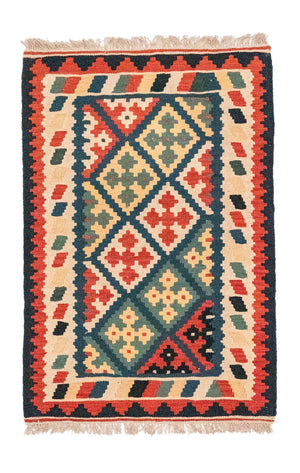 Tapis Kelim - Oriental - 126 x 83 cm - bleu