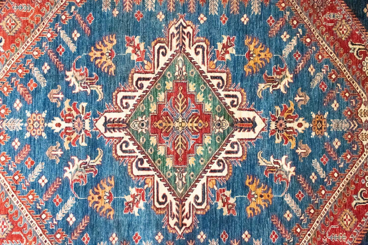 Tapis Ziegler - Kazak - 292 x 206 cm - bleu