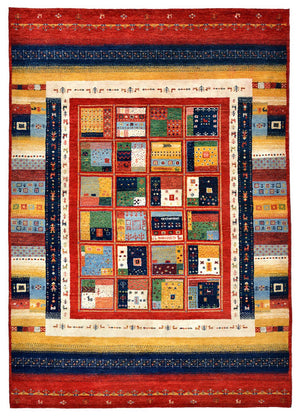 Tapis Gabbeh - Loribaft Indus - 242 x 173 cm - multicolore