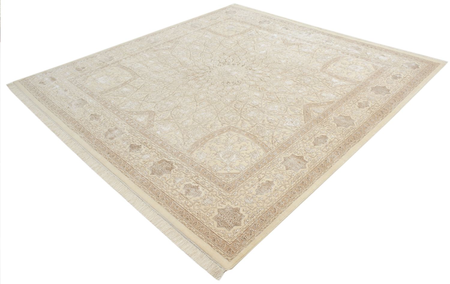 Orientteppich quadratisch  - 251 x 249 cm - dunkelbeige
