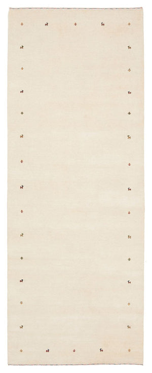 Tapis de couloir Tapis Gabbeh - Loribaft Indus - 334 x 128 cm - crème