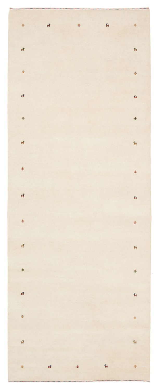 Tapis de couloir Tapis Gabbeh - Loribaft Indus - 334 x 128 cm - crème