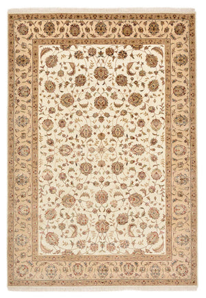 Tapis oriental - Tabriz - 241 x 167 cm - beige clair