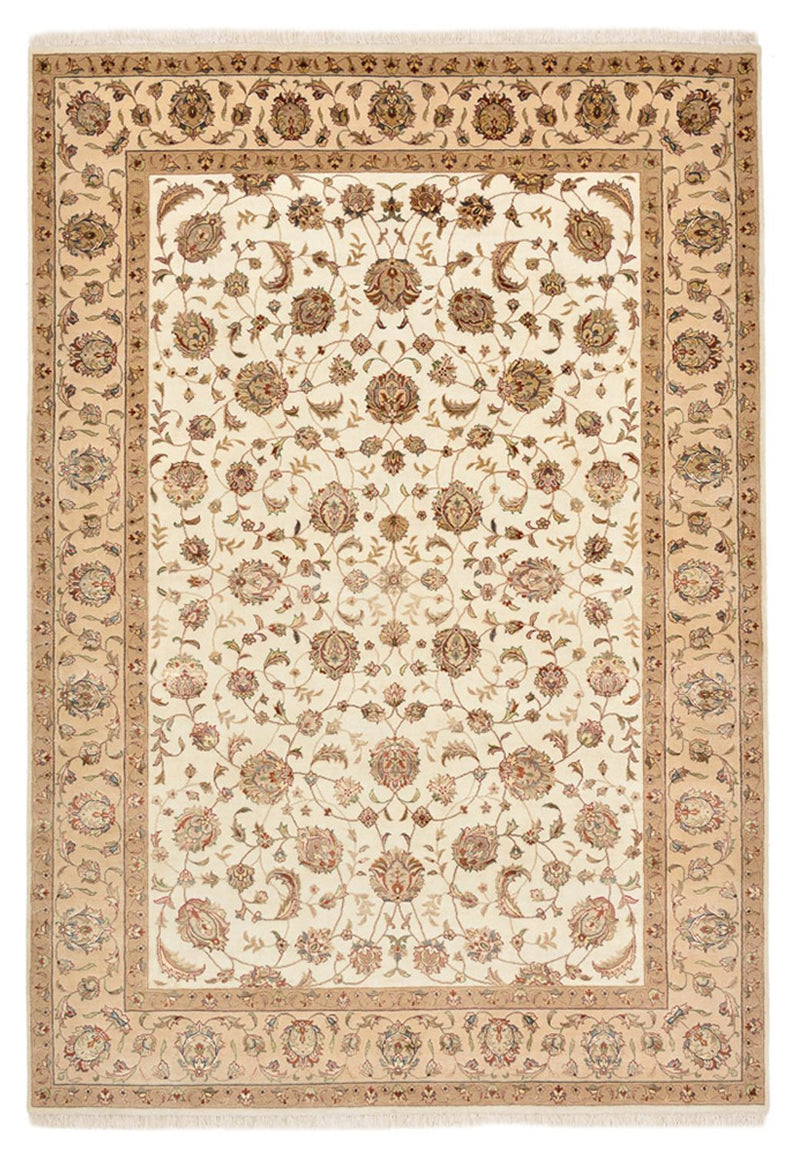 Tapis oriental - Tabriz - 241 x 167 cm - beige clair