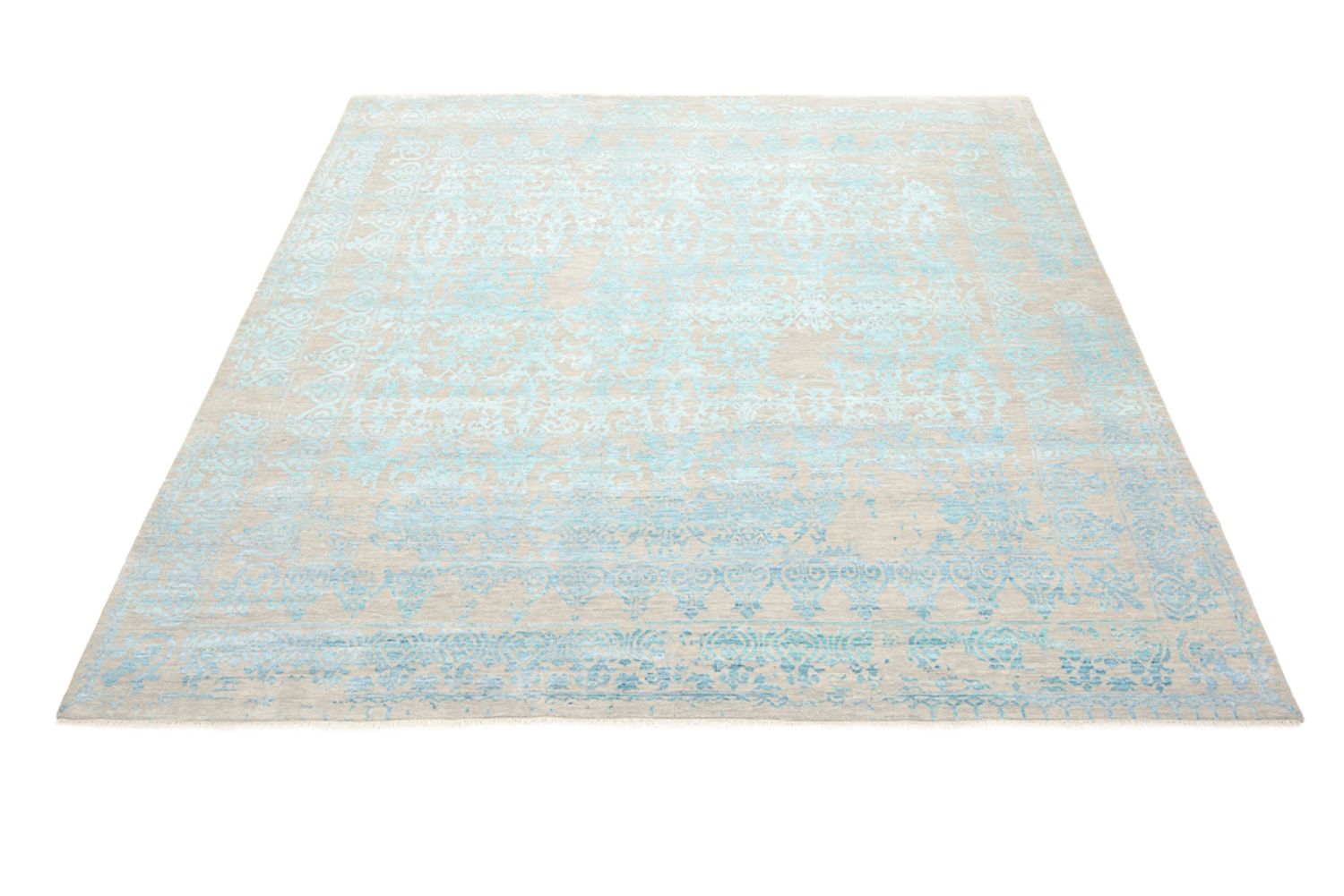Designer Teppich quadratisch  - 309 x 301 cm - hellblau
