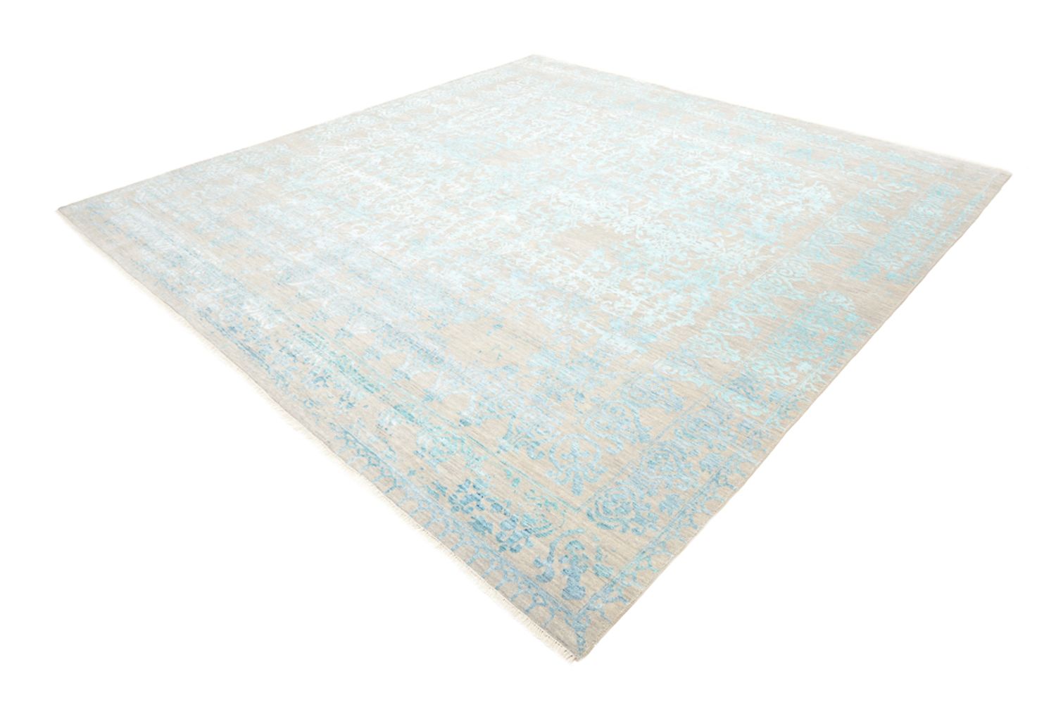 Designer Teppich quadratisch  - 309 x 301 cm - hellblau