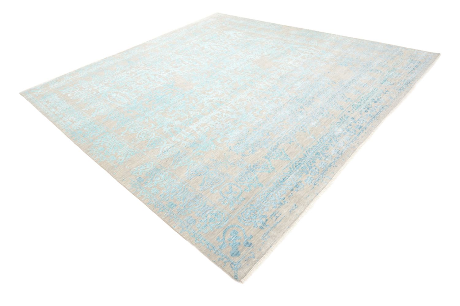 Designer Teppich quadratisch  - 309 x 301 cm - hellblau