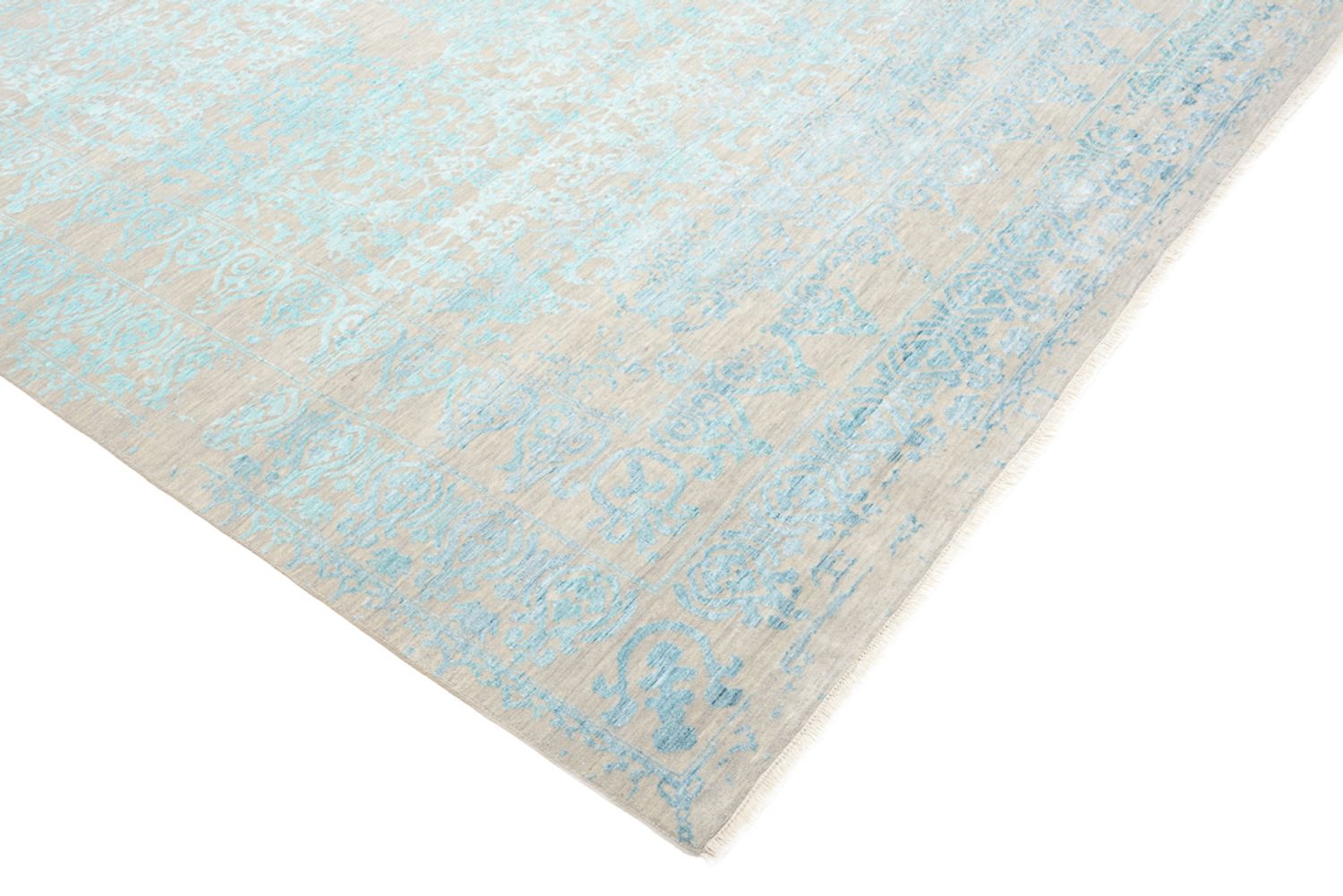 Designer Teppich quadratisch  - 309 x 301 cm - hellblau