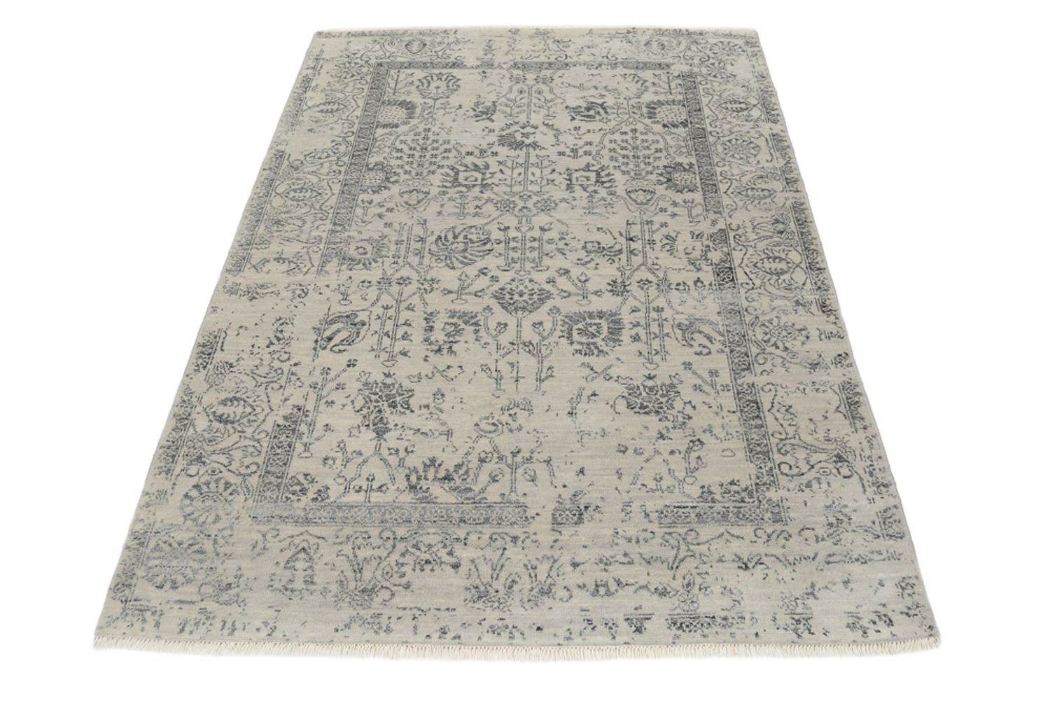 Tapis design - 186 x 124 cm - gris clair